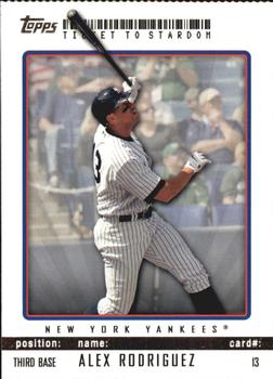 2009 Topps Ticket to Stardom - Perforated #13 Alex Rodriguez Front
