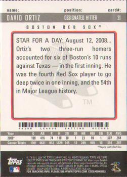 2009 Topps Ticket to Stardom - Perforated #21 David Ortiz Back