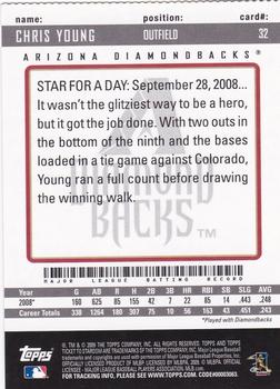 2009 Topps Ticket to Stardom - Perforated #32 Chris Young Back