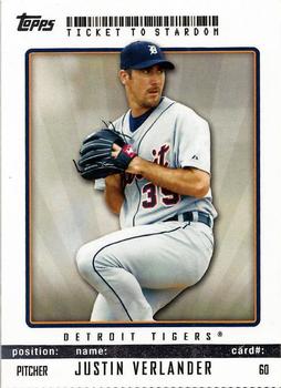 2009 Topps Ticket to Stardom - Perforated #60 Justin Verlander Front