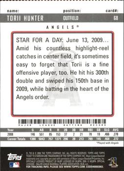 2009 Topps Ticket to Stardom - Perforated #68 Torii Hunter Back