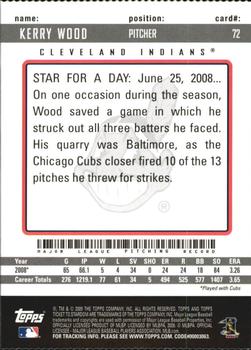 2009 Topps Ticket to Stardom - Perforated #72 Kerry Wood Back