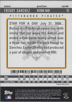 2009 Topps Ticket to Stardom - Perforated #76 Freddy Sanchez Back
