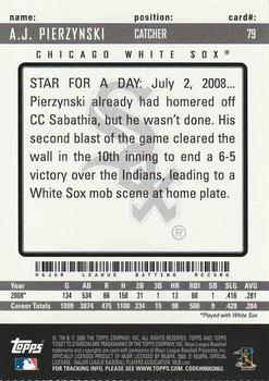 2009 Topps Ticket to Stardom - Perforated #79 A.J. Pierzynski Back