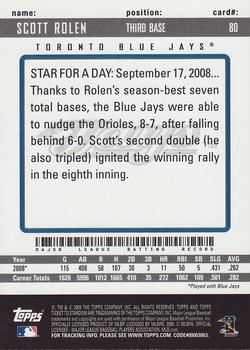 2009 Topps Ticket to Stardom - Perforated #80 Scott Rolen Back