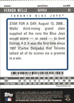 2009 Topps Ticket to Stardom - Perforated #83 Vernon Wells Back