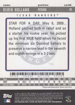 2009 Topps Ticket to Stardom - Perforated #171 Derek Holland Back