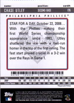 2009 Topps Ticket to Stardom - Perforated #176 Chase Utley Back