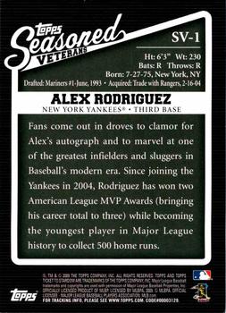 2009 Topps Ticket to Stardom - Seasoned Vets #SV-1 Alex Rodriguez Back