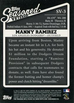 2009 Topps Ticket to Stardom - Seasoned Vets #SV-3 Manny Ramirez Back