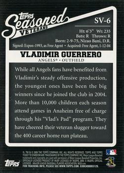 2009 Topps Ticket to Stardom - Seasoned Vets #SV-6 Vladimir Guerrero Back