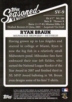 2009 Topps Ticket to Stardom - Seasoned Vets #SV-9 Ryan Braun Back