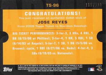 2009 Topps Ticket to Stardom - Ticket Stubs #TS-96 Jose Reyes Back