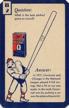 1934 Quaker Oats Ask Me Trivia #B2 Willie Keeler / Chicago Cubs / Cincinnati Reds Back