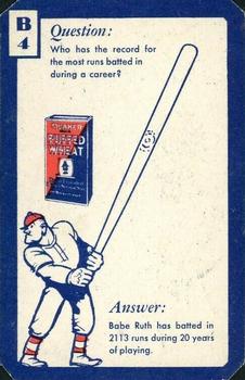 1934 Quaker Oats Ask Me Trivia #B4 Babe Ruth Back