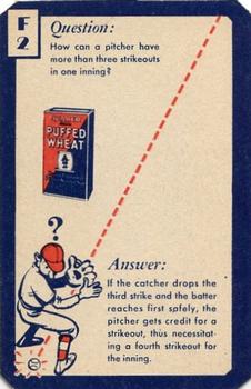 1934 Quaker Oats Ask Me Trivia #F2 Home Run Rule – Strikeout Rule Back