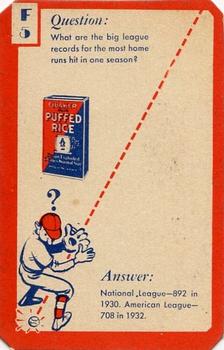 1934 Quaker Oats Ask Me Trivia #F5 New York Yankees / St. Louis Browns Front