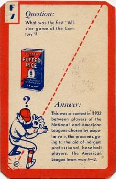 1934 Quaker Oats Ask Me Trivia #F7 Joe Sewell Front