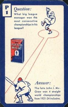 1934 Quaker Oats Ask Me Trivia #P1 Babe Ruth / John McGraw Back