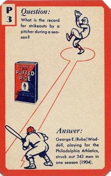 1934 Quaker Oats Ask Me Trivia #P3 Rube Waddell Front