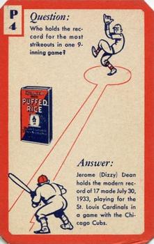1934 Quaker Oats Ask Me Trivia #P4 Dizzy Dean / New York Giants Front