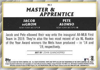 2020 Topps Gallery - Master & Apprentice #MA-5 Jacob DeGrom / Pete Alonso Back