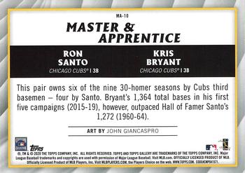 2020 Topps Gallery - Master & Apprentice #MA-10 Ron Santo / Kris Bryant Back
