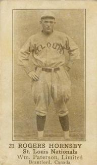 1922 William Paterson V89 #21 Rogers Hornsby Front