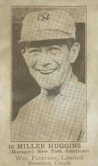 1922 William Paterson V89 #10 Miller Huggins Front