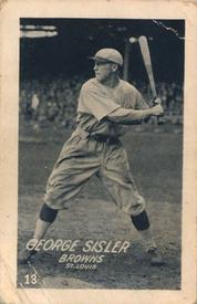 1922 W503 Strip/Caramel Cards #13 George Sisler Front