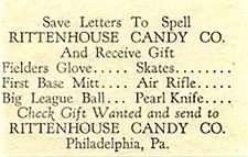 1933 Rittenhouse Candy (E285) #NNO Robert Grove Back