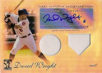 2009 Topps Tribute - Autograph Dual Relics #TDAR-DW2 David Wright Front