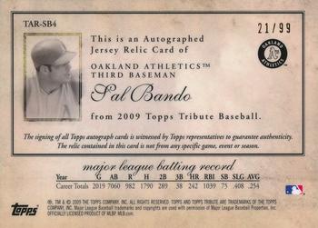 2009 Topps Tribute - Autograph Relics #TAR-SB4 Sal Bando Back