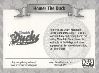 2000 Play Ball Ozark Mountain Ducks #NNO Homer the Duck Back