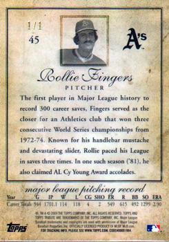 2009 Topps Tribute - Red #45 Rollie Fingers Back