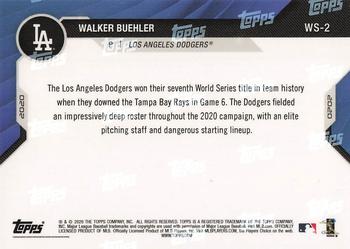 2020 Topps Now World Series Champions Los Angeles Dodgers #WS-2 Walker Buehler Back
