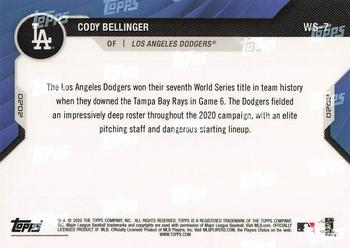 2020 Topps Now World Series Champions Los Angeles Dodgers #WS-7 Cody Bellinger Back