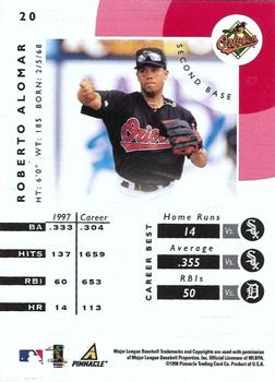 1998 Pinnacle Certified Test Issue - Certified Red Test Issue #20 Roberto Alomar Back
