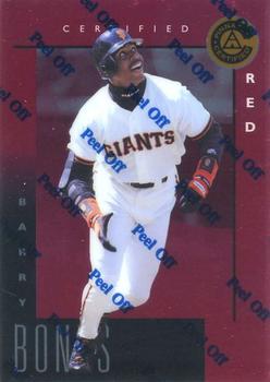 1998 Pinnacle Certified Test Issue - Certified Red Test Issue #45 Barry Bonds Front