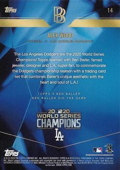 2020 Topps x Ben Baller: Los Angeles Dodgers World Series Champions #14 Alex Wood Back