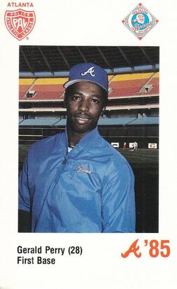1985 Atlanta Braves Police #NNO Gerald Perry Front