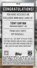 2020 Topps Rip - Mini Cards Green #M-39 Tony Gwynn Back