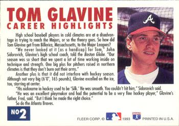 1993 Fleer - Tom Glavine Career Highlights #2 Tom Glavine Back