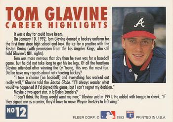 1993 Fleer - Tom Glavine Career Highlights #12 Tom Glavine Back