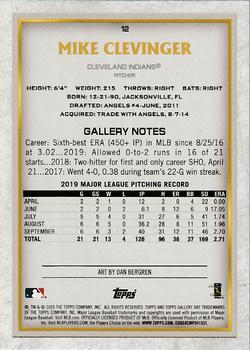 2020 Topps Gallery - Artist's Proofs #12 Mike Clevinger Back