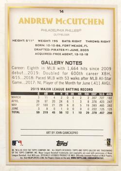 2020 Topps Gallery - Artist's Proofs #14 Andrew McCutchen Back