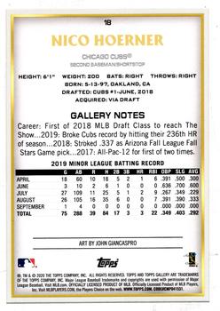 2020 Topps Gallery - Artist's Proofs #18 Nico Hoerner Back