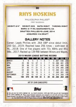 2020 Topps Gallery - Artist's Proofs #80 Rhys Hoskins Back