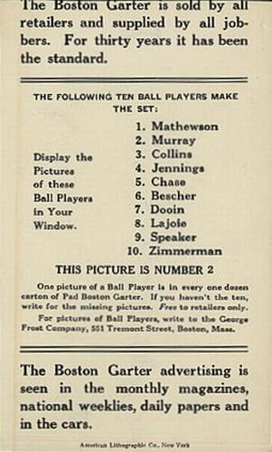 1914 Boston Garter (H813-3) #2 Red Murray Back