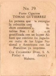 1924 Diaz Cigarros N258 #79 Red Ruffing Back